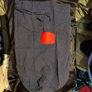 Levi's Navy Pinstripe Bag with Red Logo Patch